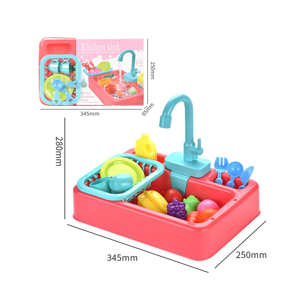 Electric dishwasher children s kitchen water spray dishwashing sink simulated circulating water pretend play toy image 3