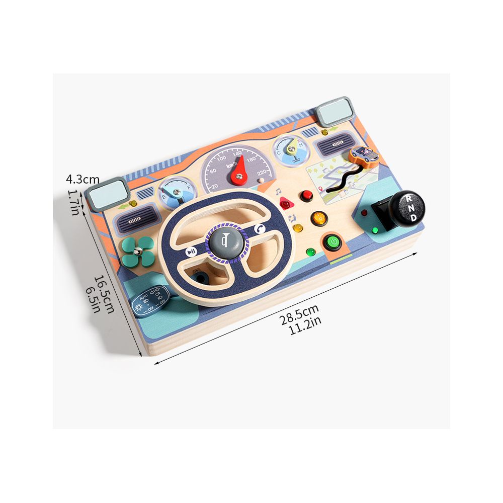 Cross border popular children s early education wooden LED light socket switch busy board toy hands on wooden toy