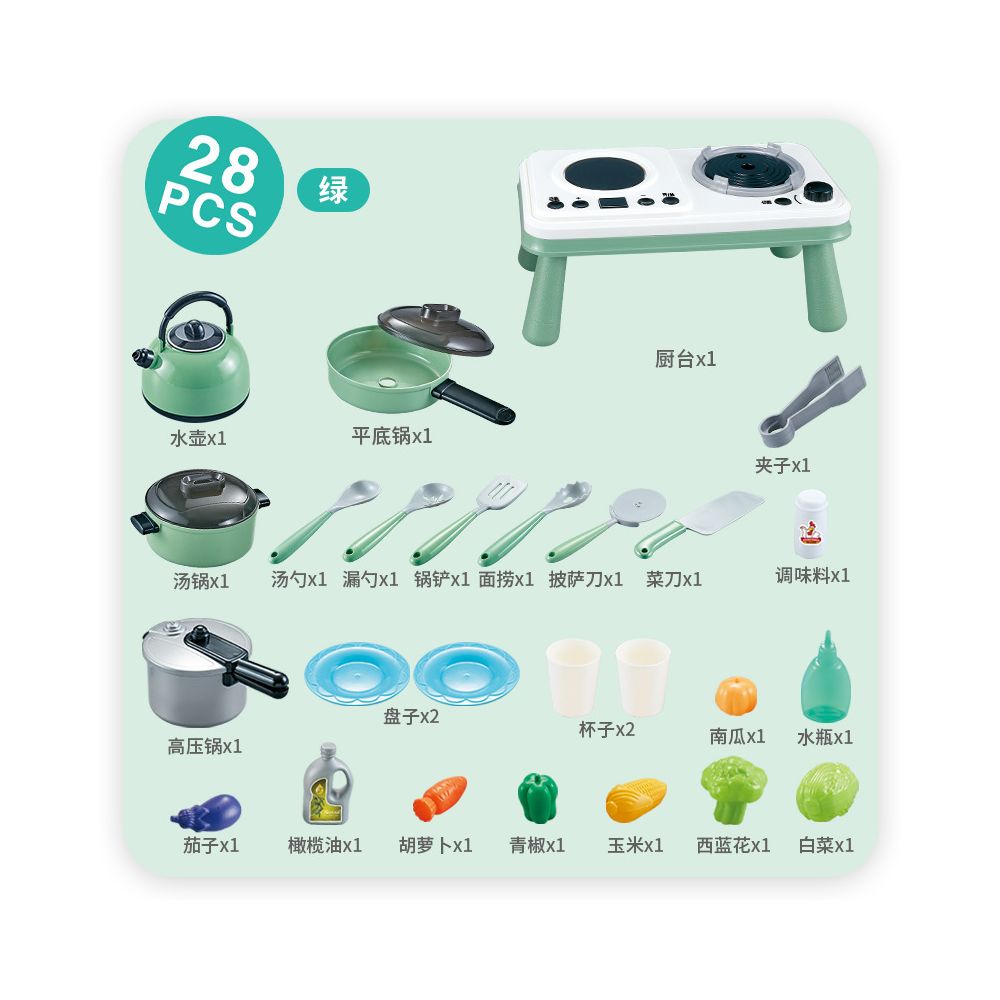 Children s pretend kitchen toy set with spray function simulates cooking large and mini kitchen utensils a baby gift