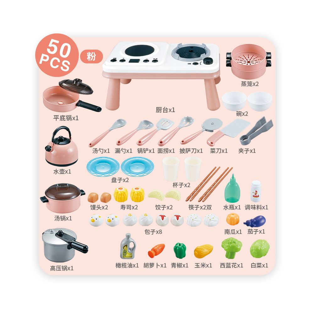 Children s pretend kitchen toy set with spray function simulates cooking large and mini kitchen utensils a baby gift