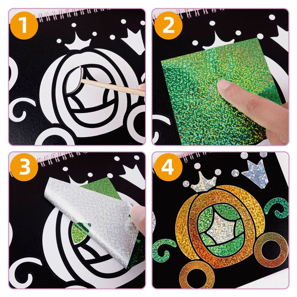 Magical Art Sticker Book for Children Princess and Animal DIY Crafts Spiral Book Colorful Coloring Book Magical Art Painting image 1