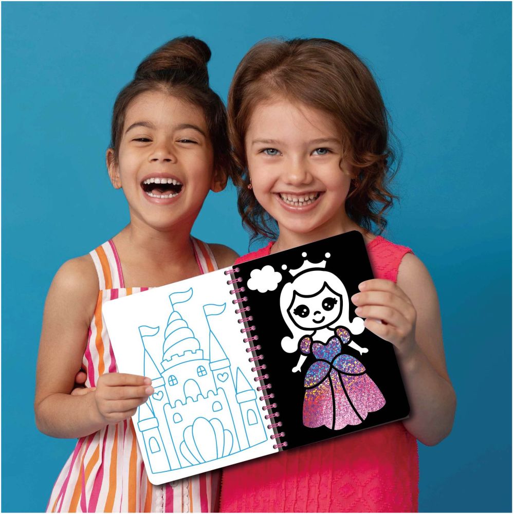 Magical Art Sticker Book for Children Princess and Animal DIY Crafts Spiral Book Colorful Coloring Book Magical Art Painting image 3