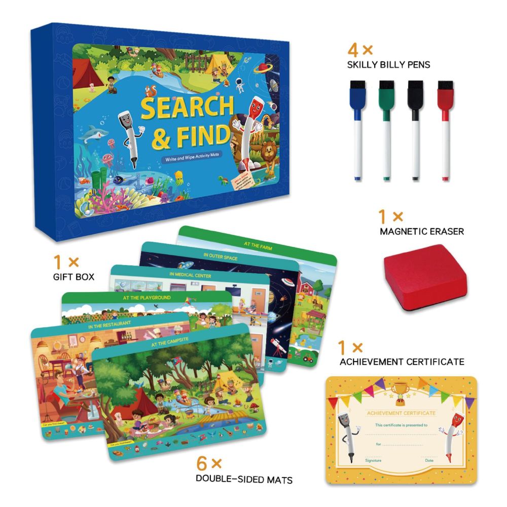 Cross border search and find early education kits children s preschool learning activity mats reusable early education cards image 0