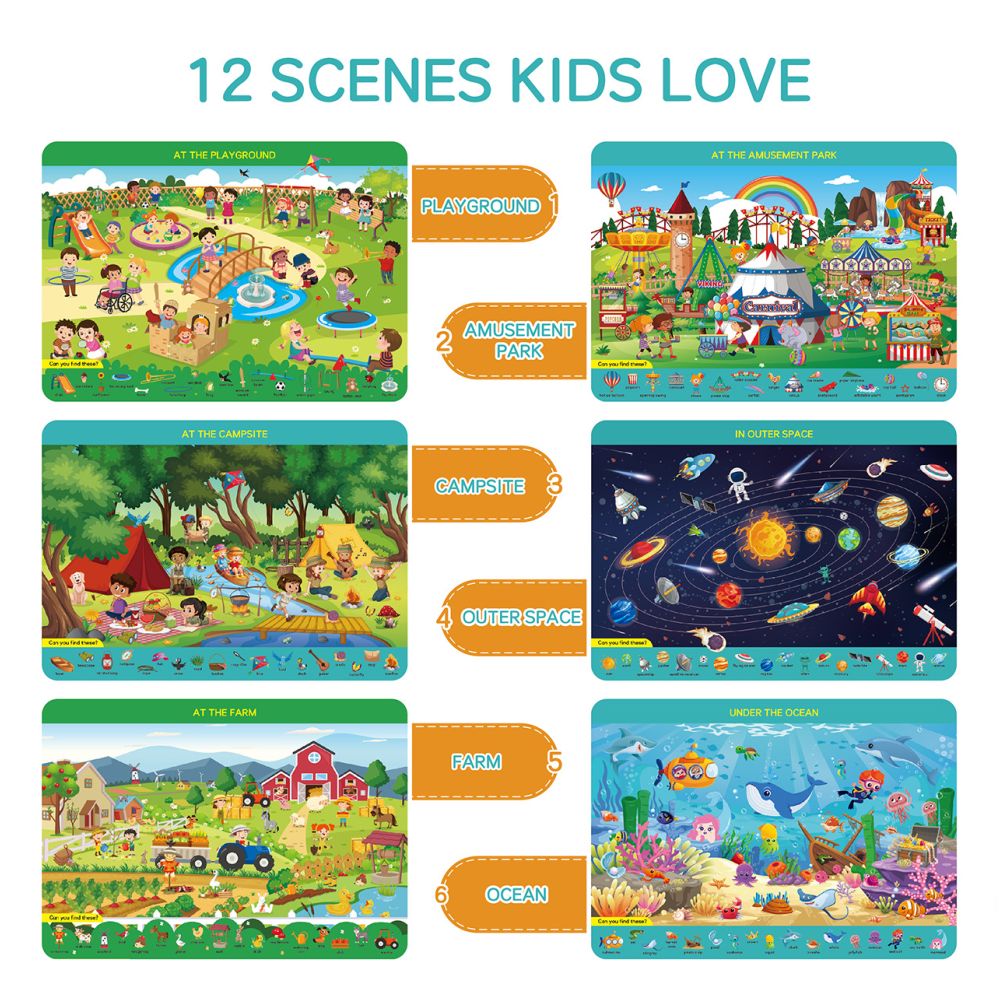 Cross border search and find early education kits children s preschool learning activity mats reusable early education cards image 1