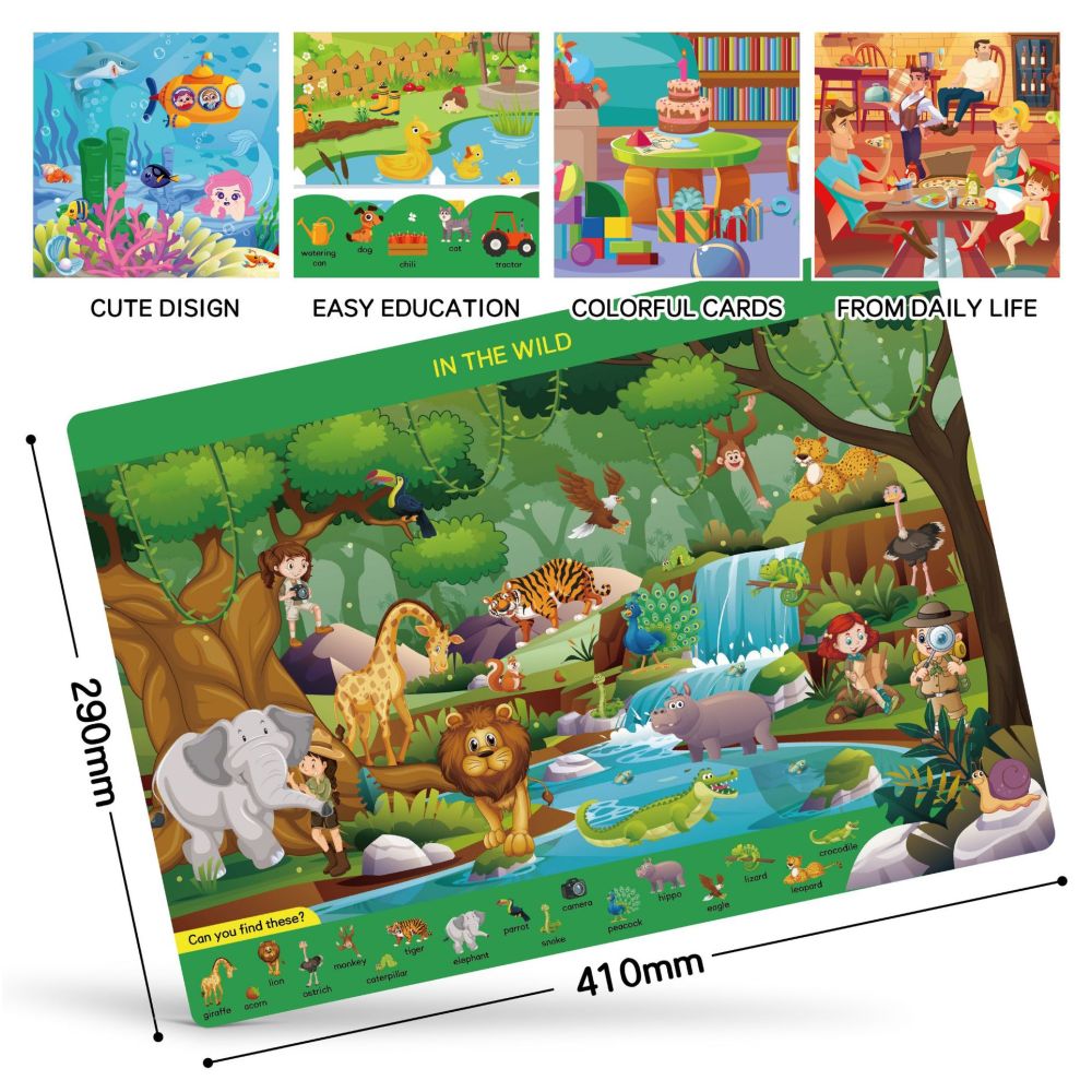 Cross border search and find early education kits children s preschool learning activity mats reusable early education cards image 3