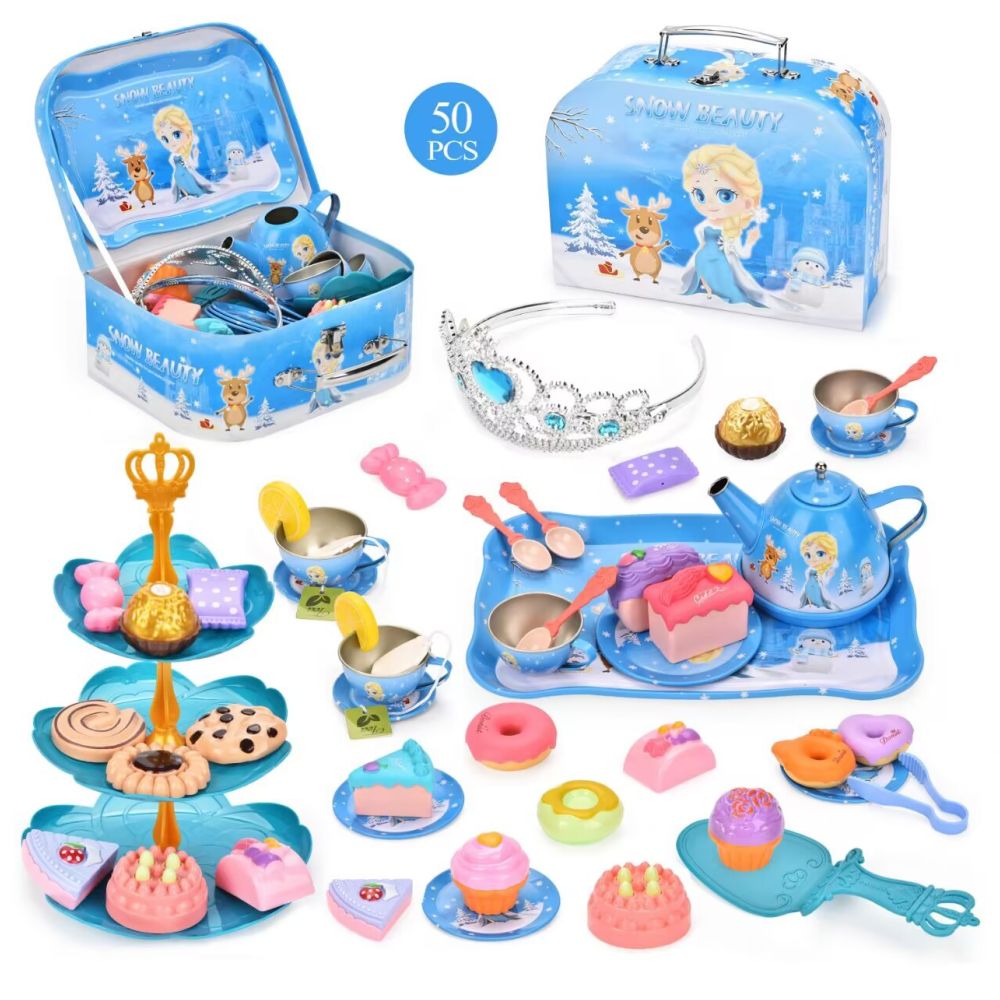 New children s pretend afternoon tea set tinplate unicorn tea set toy afternoon tea gift box set