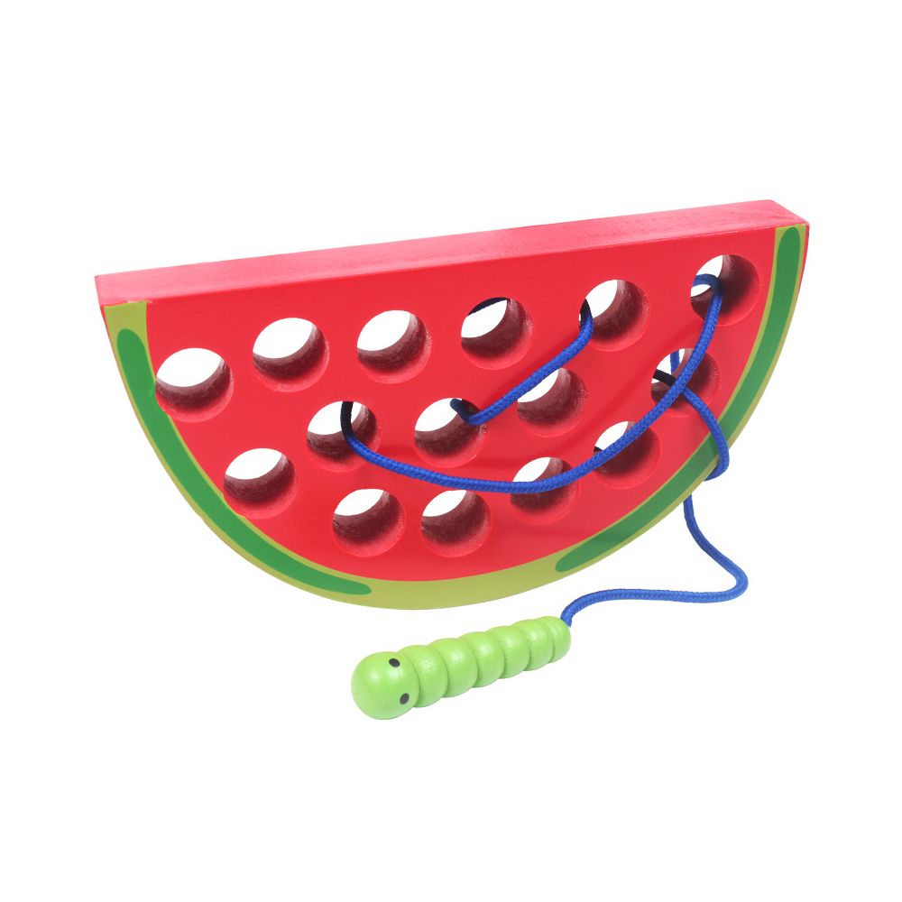 Wooden Insect Eating Fruit Baby Threading Caterpillar Apple Threading Game Children s Early Education Toy image 4