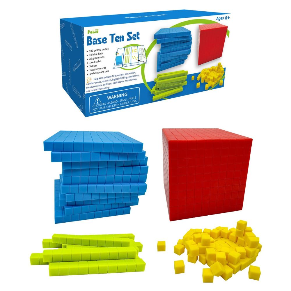 Ones tens hundreds thousands math teaching aids decimal math early childhood education decimal three dimensional math Montessori image 4