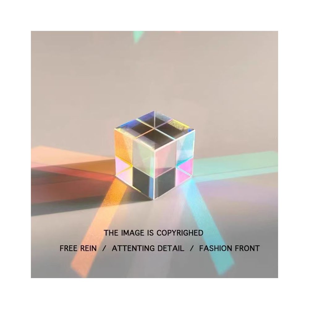 Sun Catcher Color Prism Light Cube Seven Color Refraction Electroplated Desktop Ornament Sunny Girl s Birthday Gift