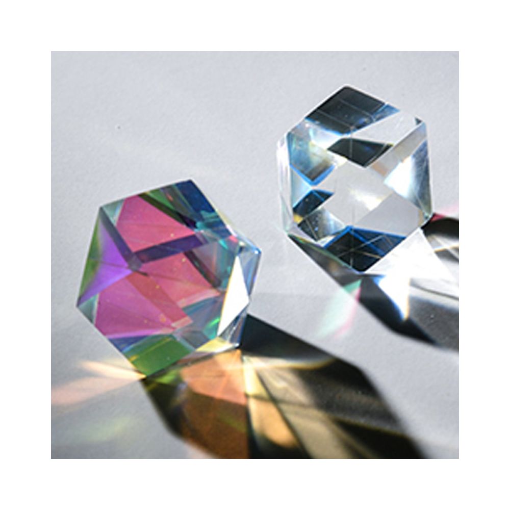 Sun Catcher Color Prism Light Cube Seven Color Refraction Electroplated Desktop Ornament Sunny Girl s Birthday Gift