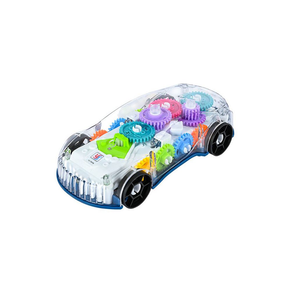 In stock children s interactive transparent gear racing car universal walking light and music electric toy car model image 4