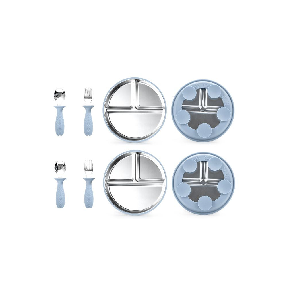 Children s tableware suction cup type 304 stainless steel tableware set with suction cup serving plate baby plate rice plate
