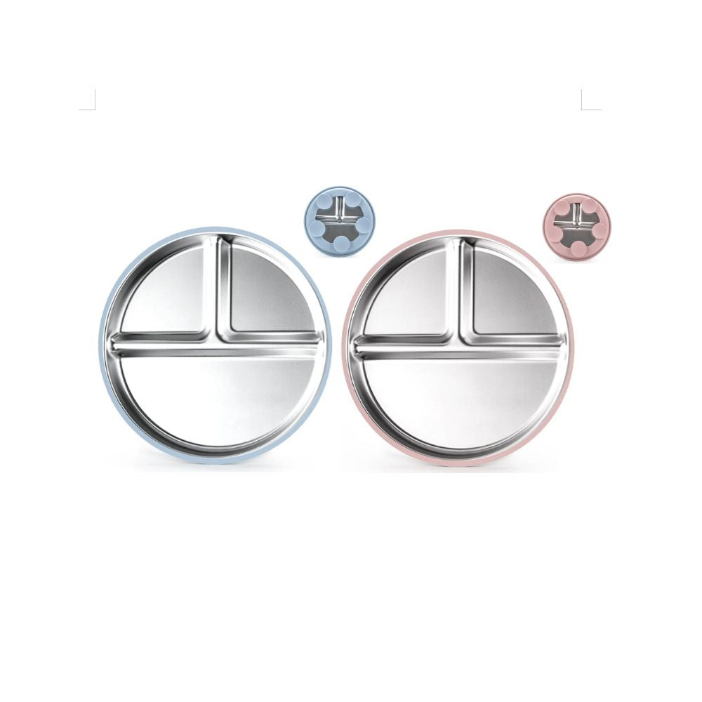 Children s tableware suction cup type 304 stainless steel tableware set with suction cup serving plate baby plate rice plate