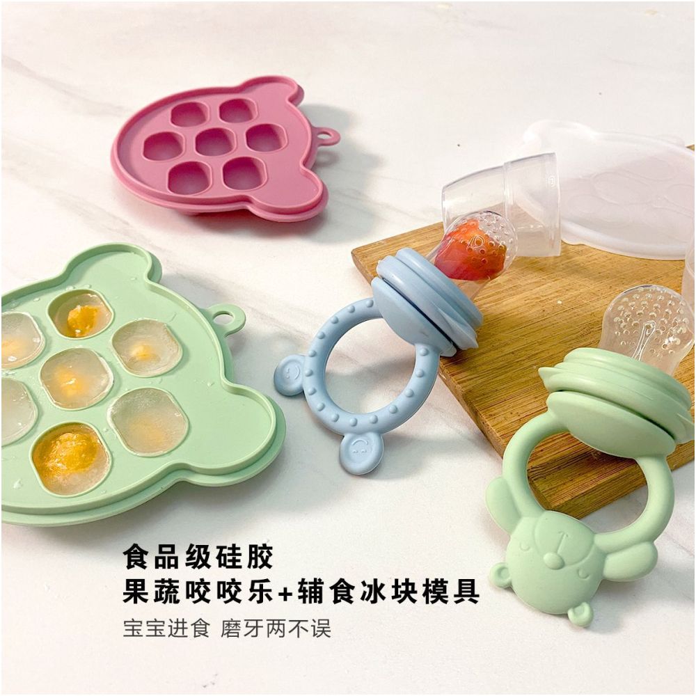 Popular Baby Teething Toy Silicone Teething Toy Fruit Feeding Kit Children s Food Grade Teething Stick Pacifier Manufacturer image 3