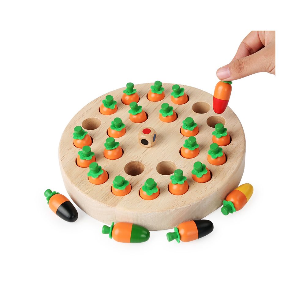 Wooden Fun Radish and Mushroom Memory Board Game A Children s Educational and Focus Boosting Interactive Tabletop Game image 4