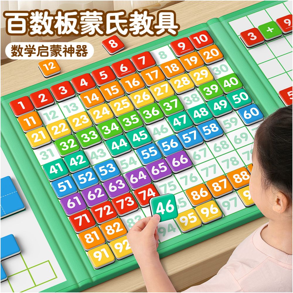 Magnetic Hundreds Board for Early Childhood Number Learning 1 100 Montessori Educational Toy for Children Aged 3 6 Magnetic image 0