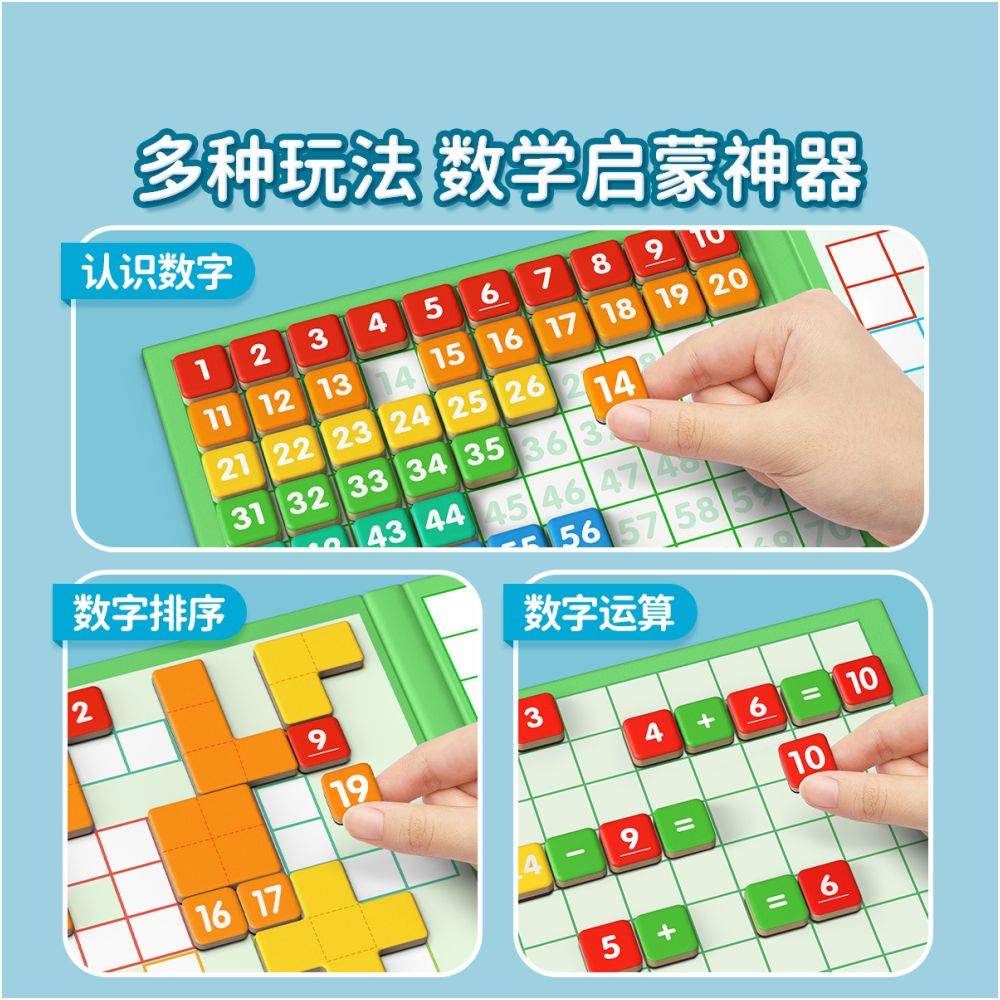 Magnetic Hundreds Board for Early Childhood Number Learning 1 100 Montessori Educational Toy for Children Aged 3 6 Magnetic image 2