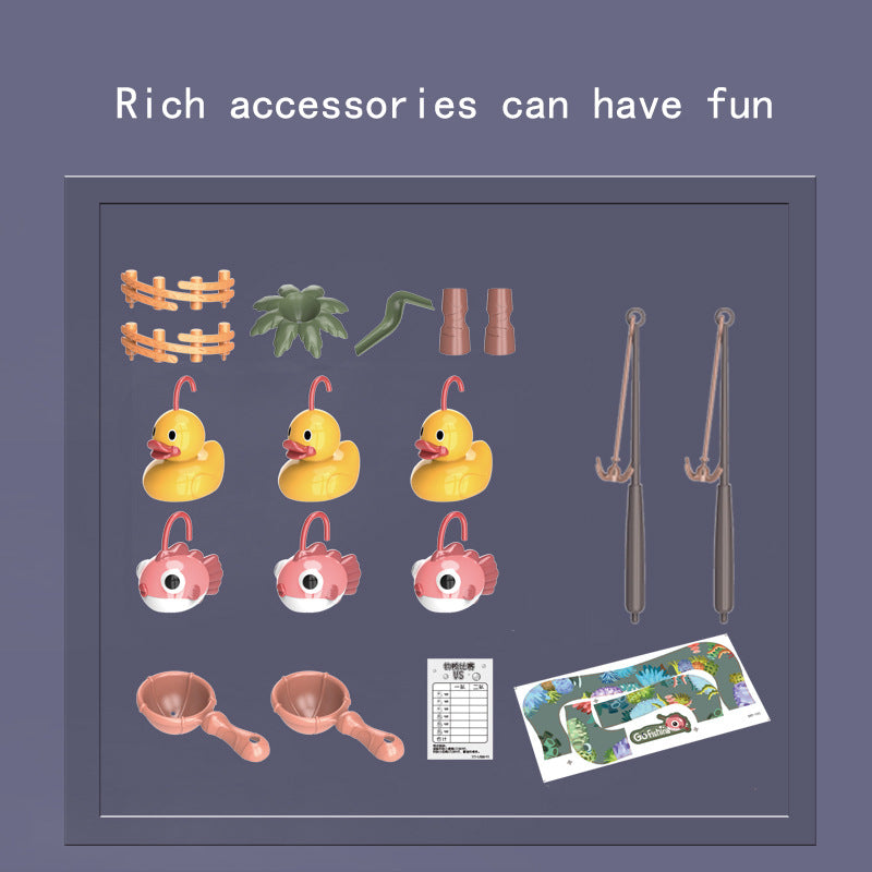 Electric Fishing Toys With Music Lights Water Play Game Music Electric Circulation Fishing Duck Games for Kids