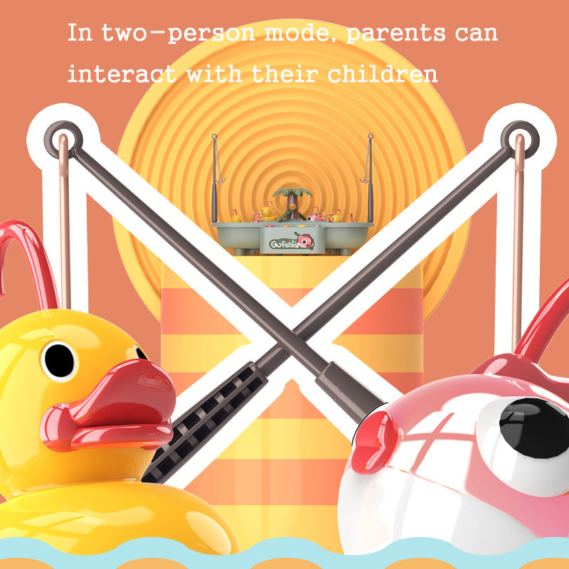 Electric Fishing Toys With Music Lights Water Play Game Music Electric Circulation Fishing Duck Games for Kids