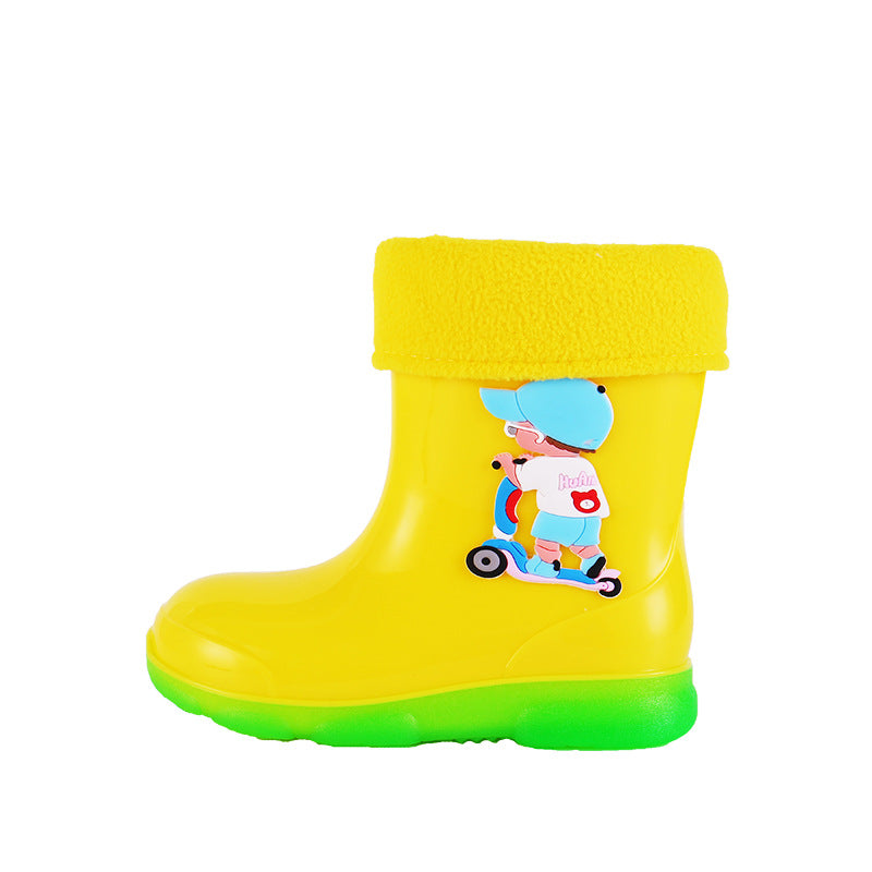Non-slip Waterproof Detachable Velvet Children's Rain Boots