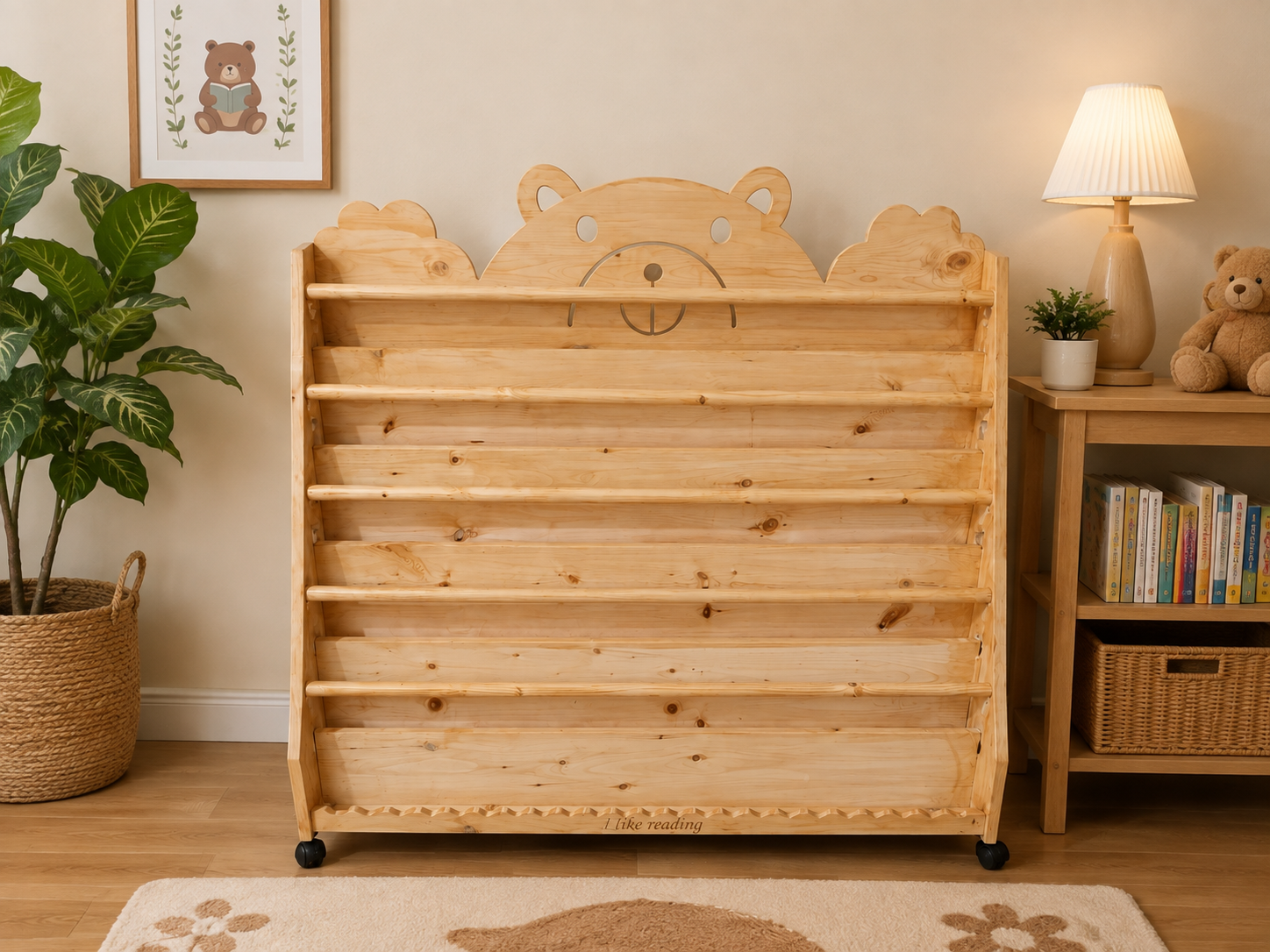 Baby Montessori Bookshelf made by Pine Wood