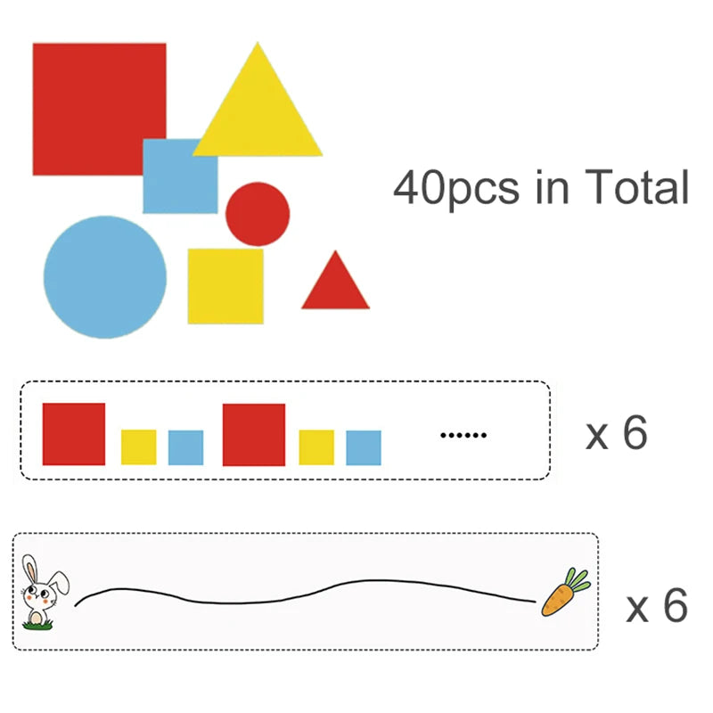 Montessori Didactic Material DIY Math Toy Color Shape Puzzle Matching Game Children Early Educational Learning Toy Teaching Aids