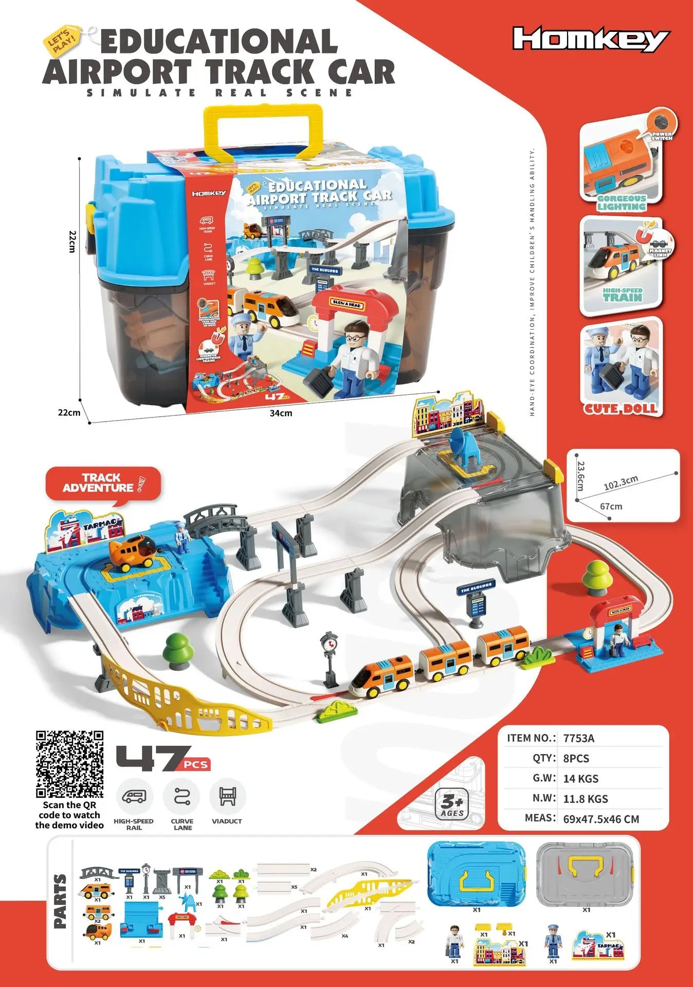 Educational Adventure Track Car Plastic Rolling Ball Engineering Adventure Toy for Kids