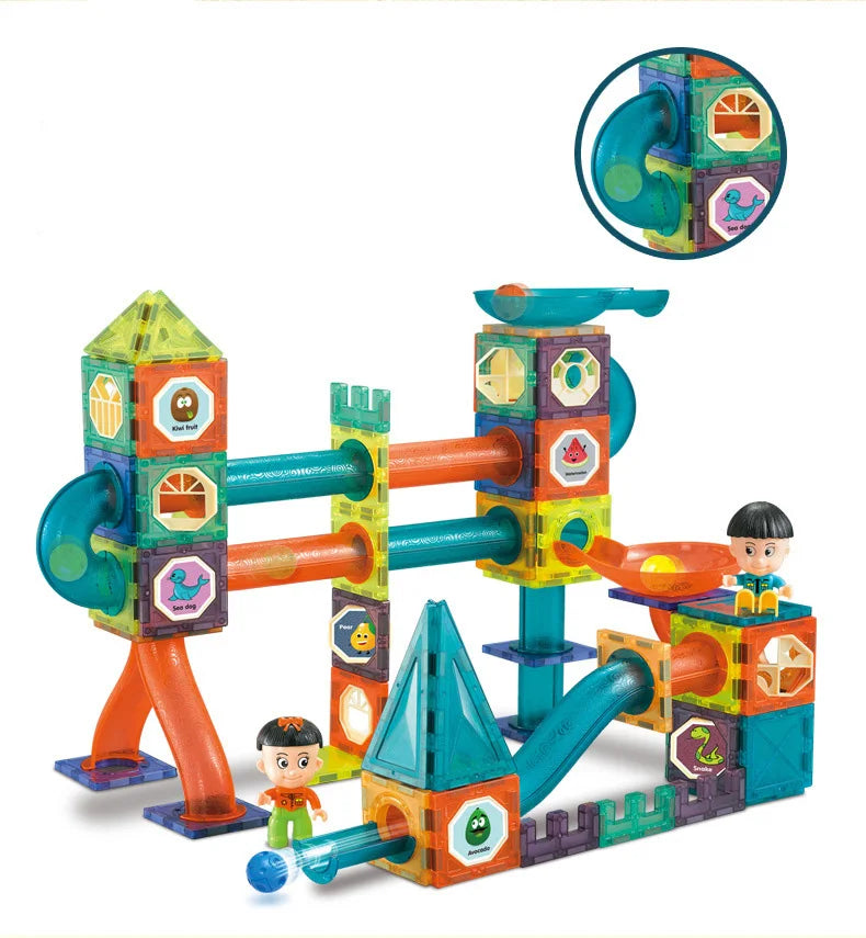 Magnet Maze Ball Track Magnetic Designer Construction Set Model & Building Toy Magnetic Blocks Educational Toys For Children