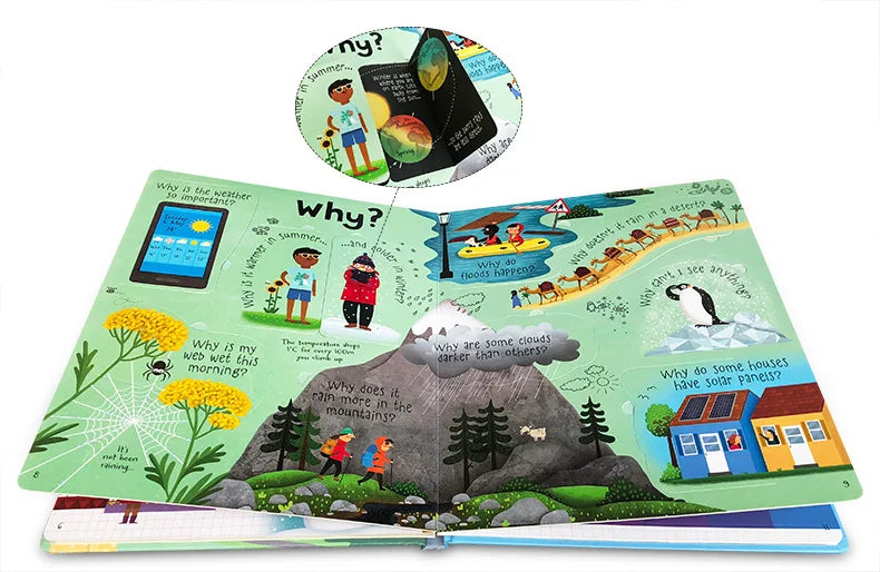 Lift The Flap Questions And Answers About Weather English Educational Picture Book Children Learning Board Hardcover