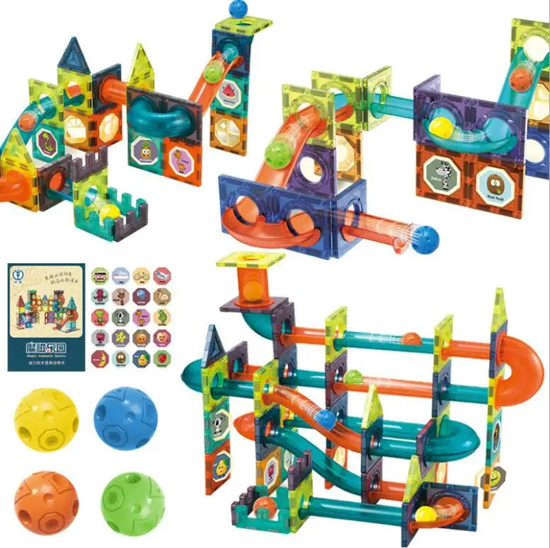 Magnet Maze Ball Track Magnetic Designer Construction Set Model & Building Toy Magnetic Blocks Educational Toys For Children