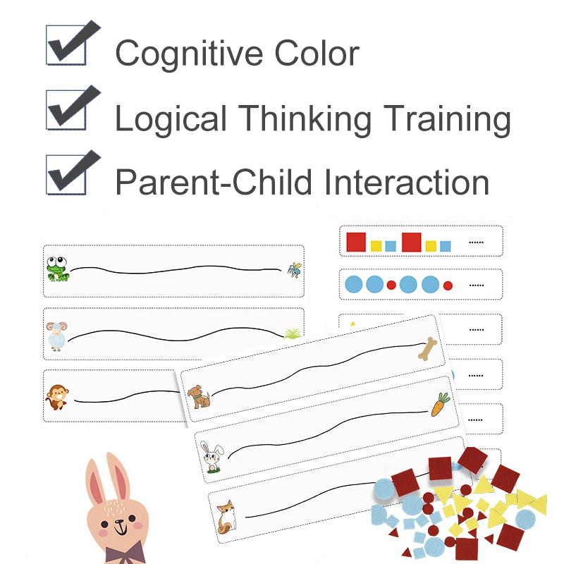 Montessori Didactic Material DIY Math Toy Color Shape Puzzle Matching Game Children Early Educational Learning Toy Teaching Aids