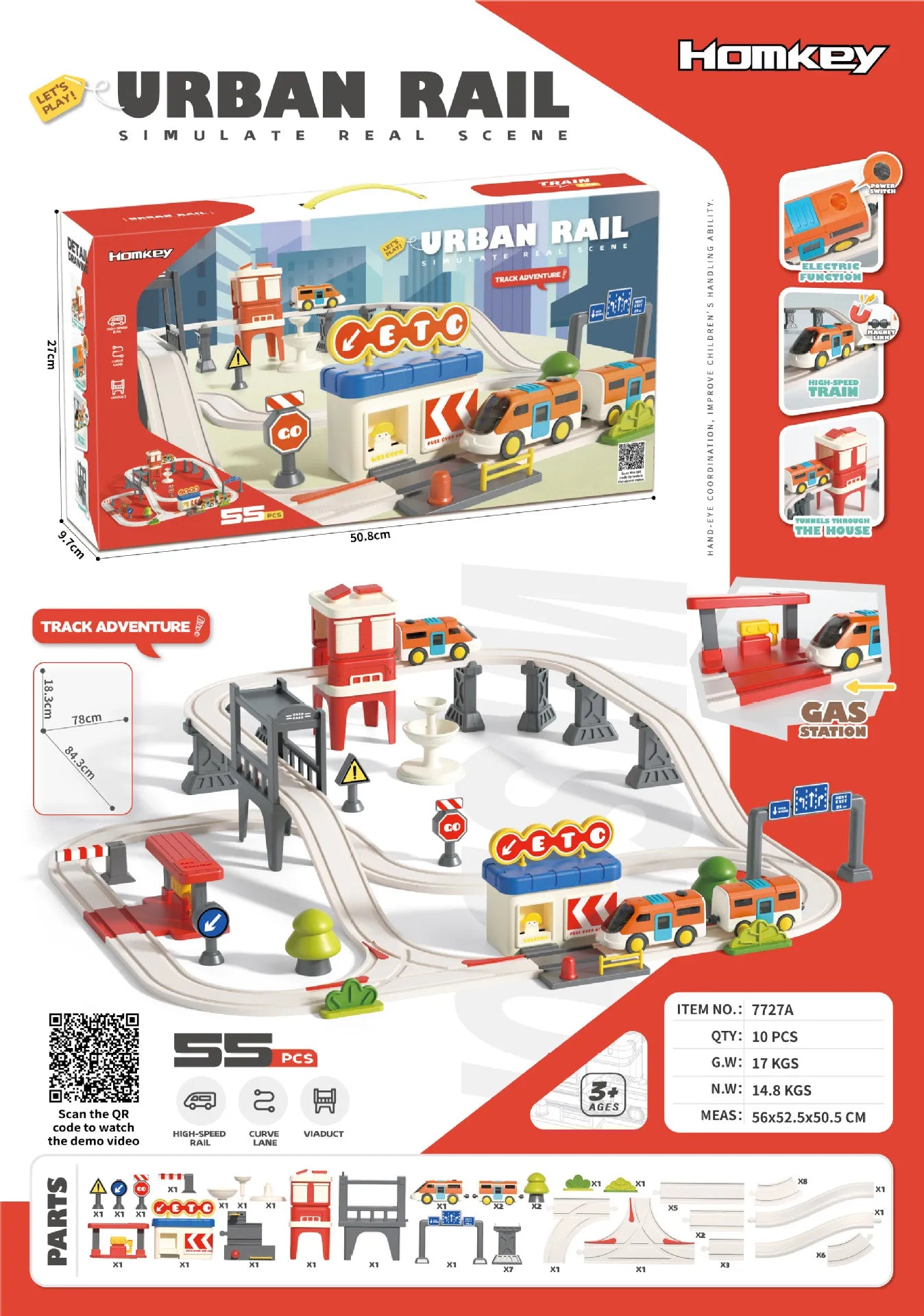 Educational Adventure Track Car Plastic Rolling Ball Engineering Adventure Toy for Kids