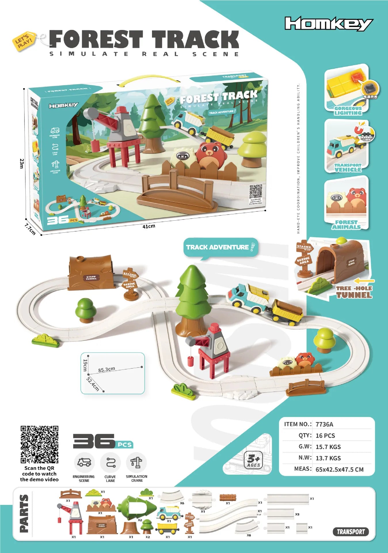 Educational Adventure Track Car Plastic Rolling Ball Engineering Adventure Toy for Kids