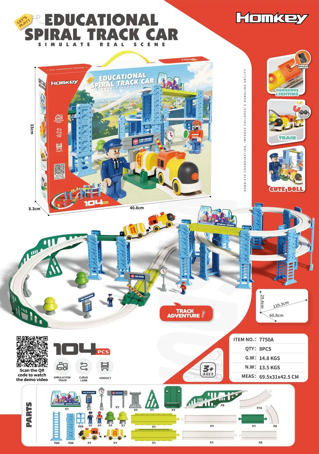 Educational Adventure Track Car Plastic Rolling Ball Engineering Adventure Toy for Kids