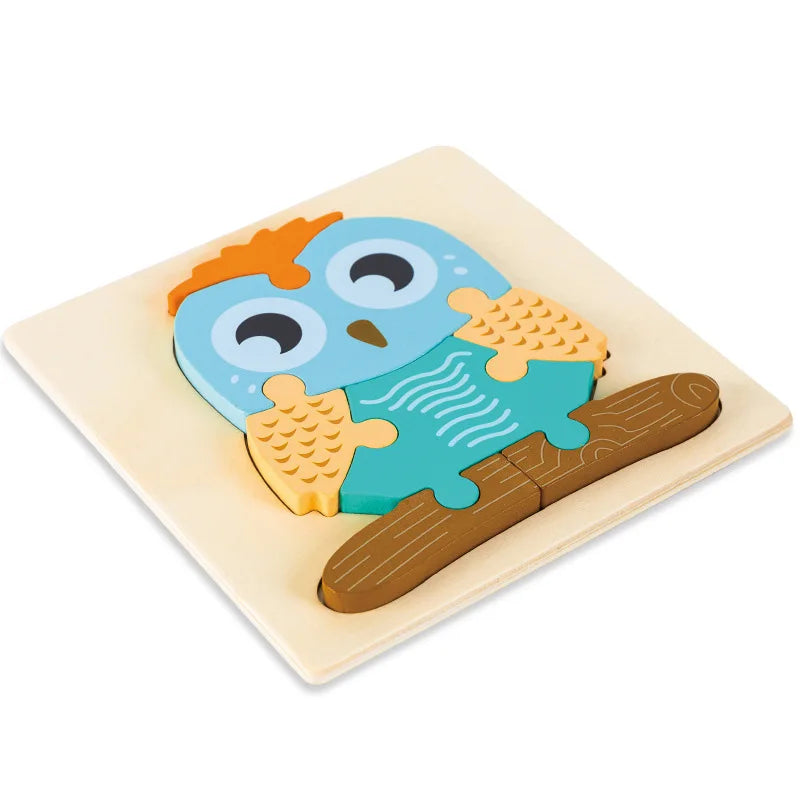 High Quality Baby 3D Wooden Puzzle Educational Toys Early Learning Cognition Kids Cartoon Grasp Intelligence Puzzle