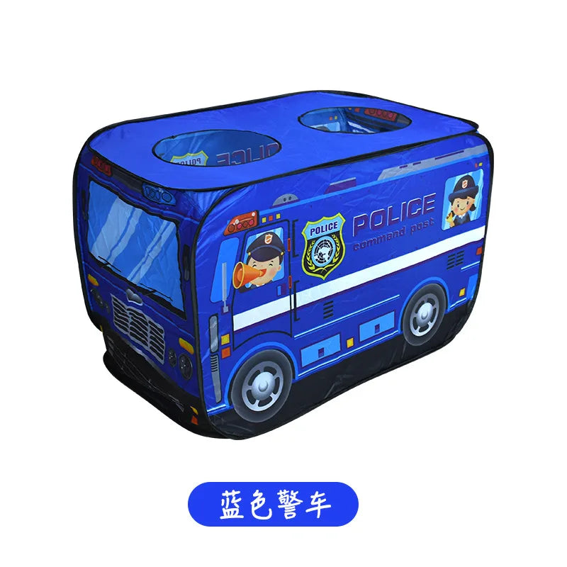 Foldable Game Play House Fire Truck Police Bus Pop Up Toy Tent Playhouse Cloth Gift For Children Firefighting Model Dopship