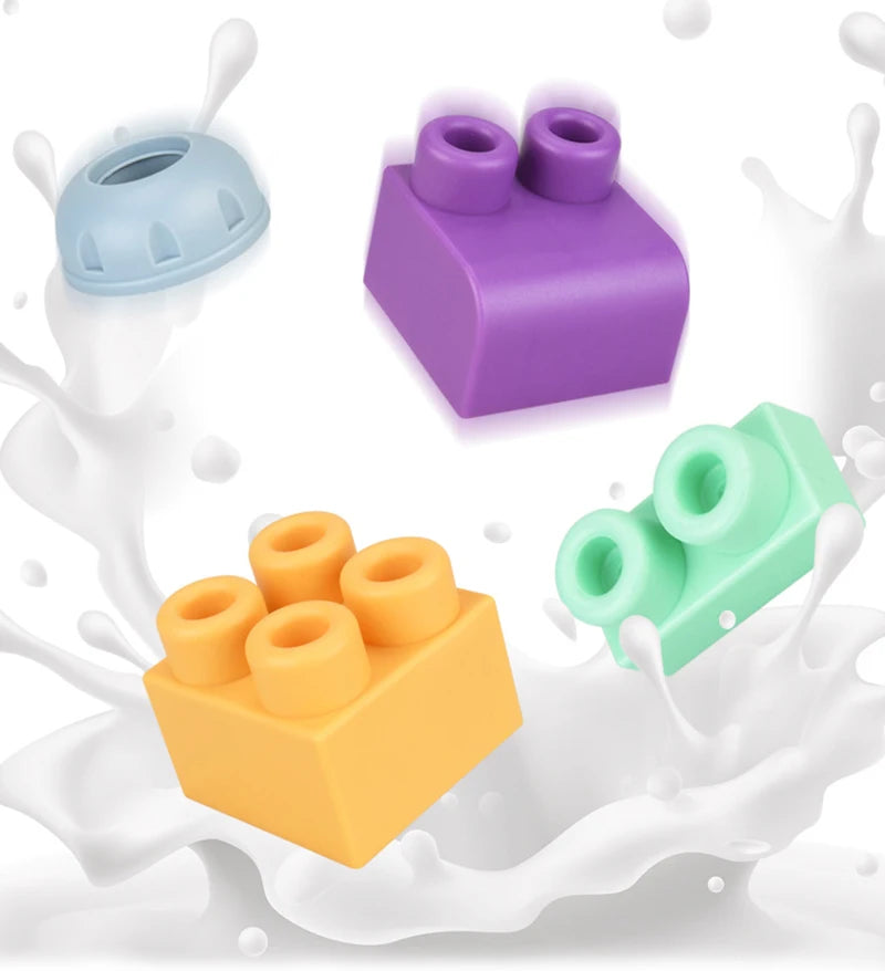 Baby Rubber Big Size Particle Bricks Toys DIY Building Blocks Big Brick Early Educational Large Soft Bricks Toy Bath For Toddler