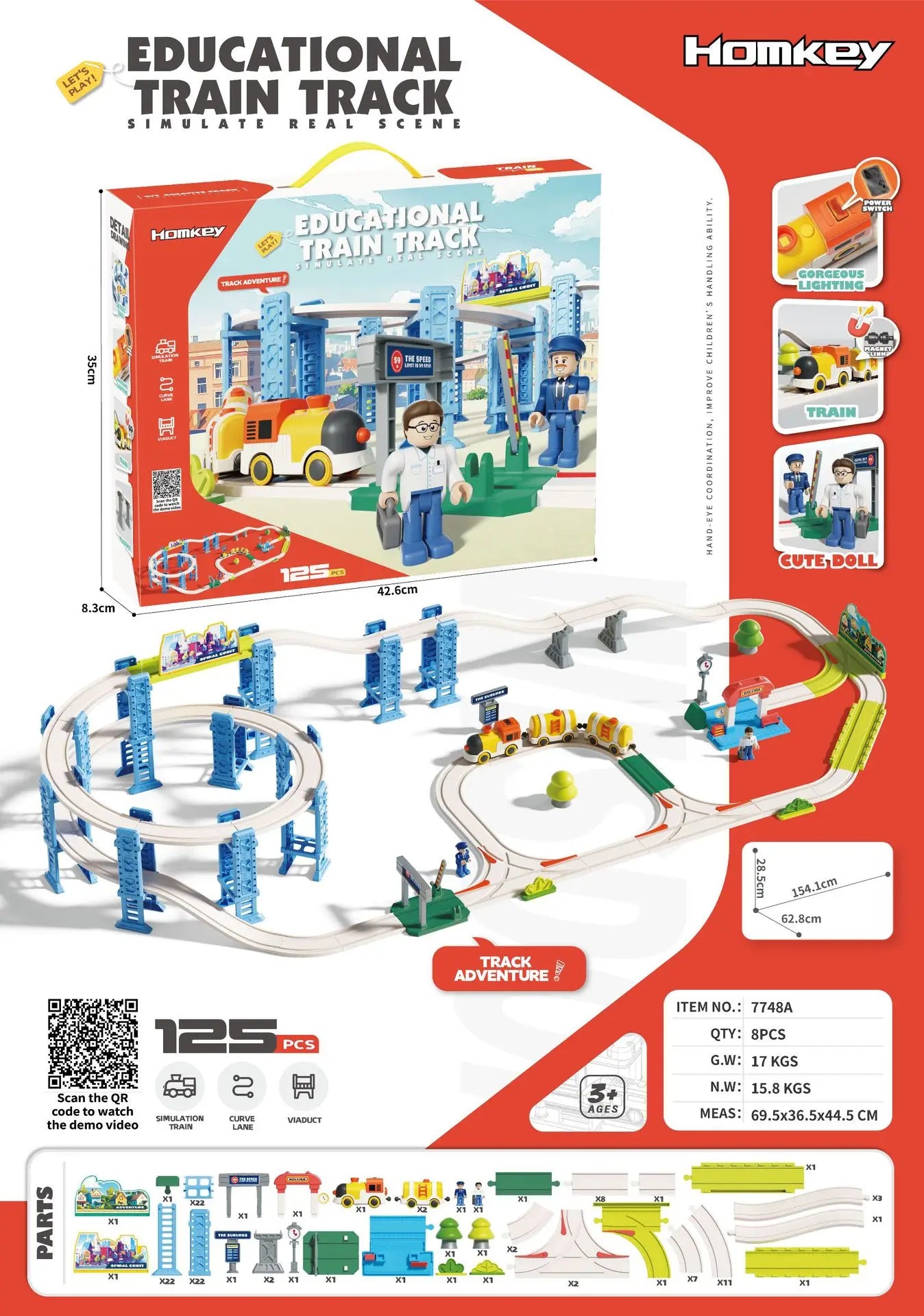 Educational Adventure Track Car Plastic Rolling Ball Engineering Adventure Toy for Kids