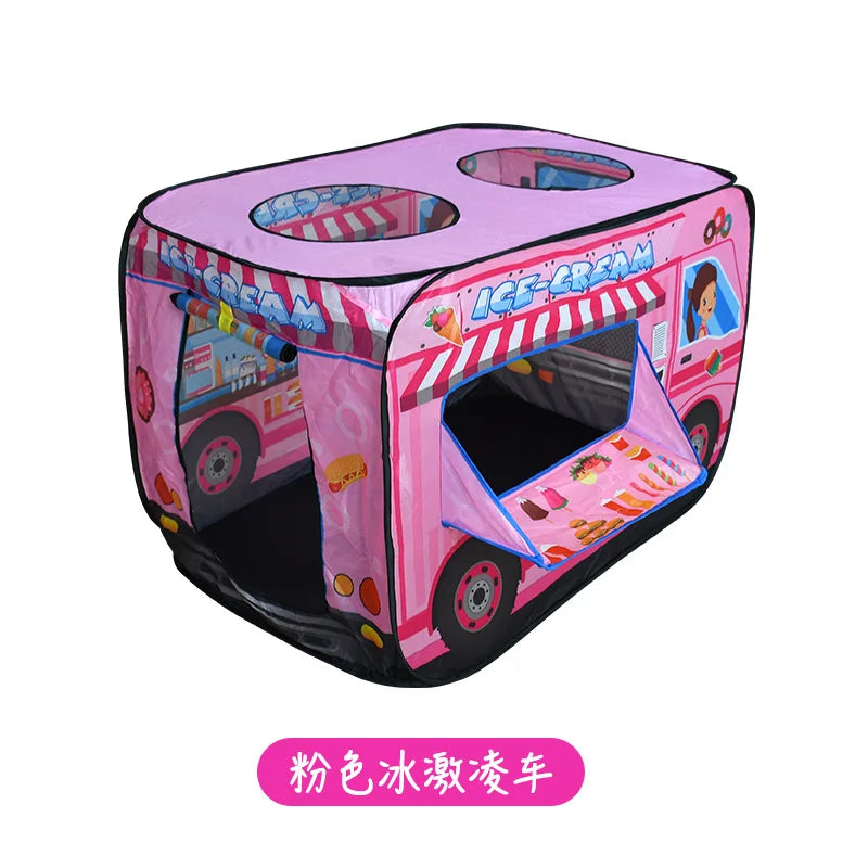 Foldable Game Play House Fire Truck Police Bus Pop Up Toy Tent Playhouse Cloth Gift For Children Firefighting Model Dopship