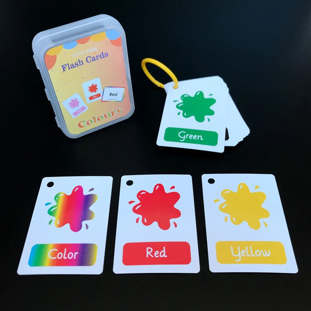 Kids Montessori Baby Learn English Word Card Flashcards Cognitive Educational Toys Picture Memorise Games Gifts for Children 29