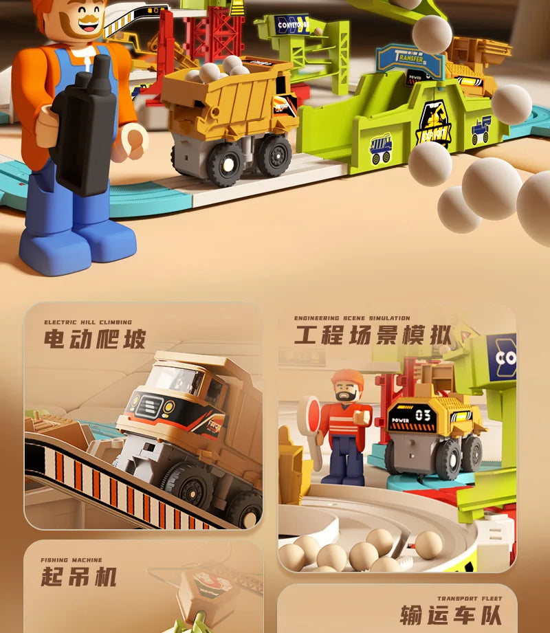 Educational Adventure Track Car Plastic Rolling Ball Engineering Adventure Toy for Kids