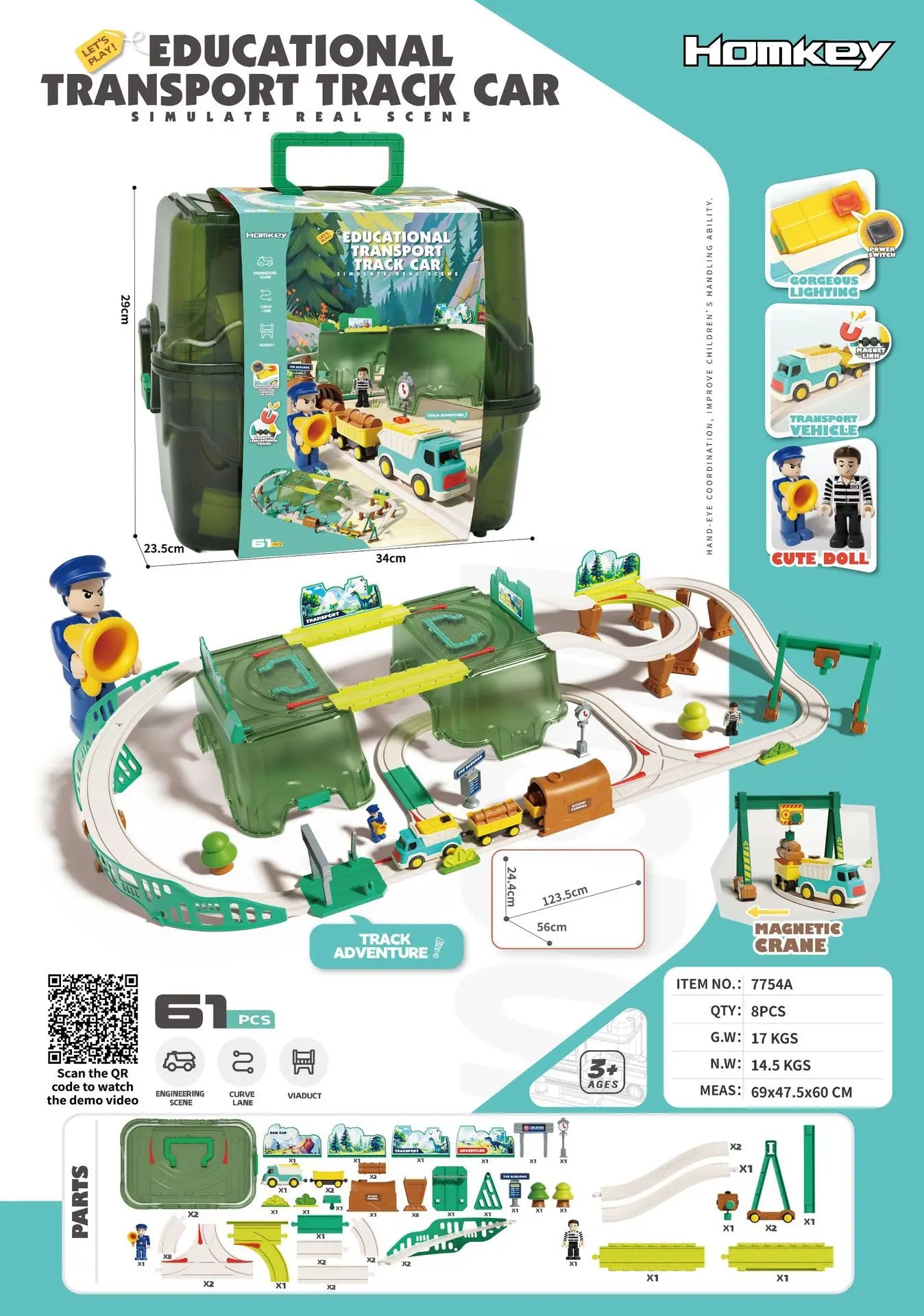 Educational Adventure Track Car Plastic Rolling Ball Engineering Adventure Toy for Kids