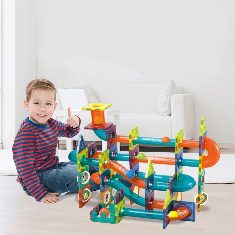 Magnet Maze Ball Track Magnetic Designer Construction Set Model & Building Toy Magnetic Blocks Educational Toys For Children