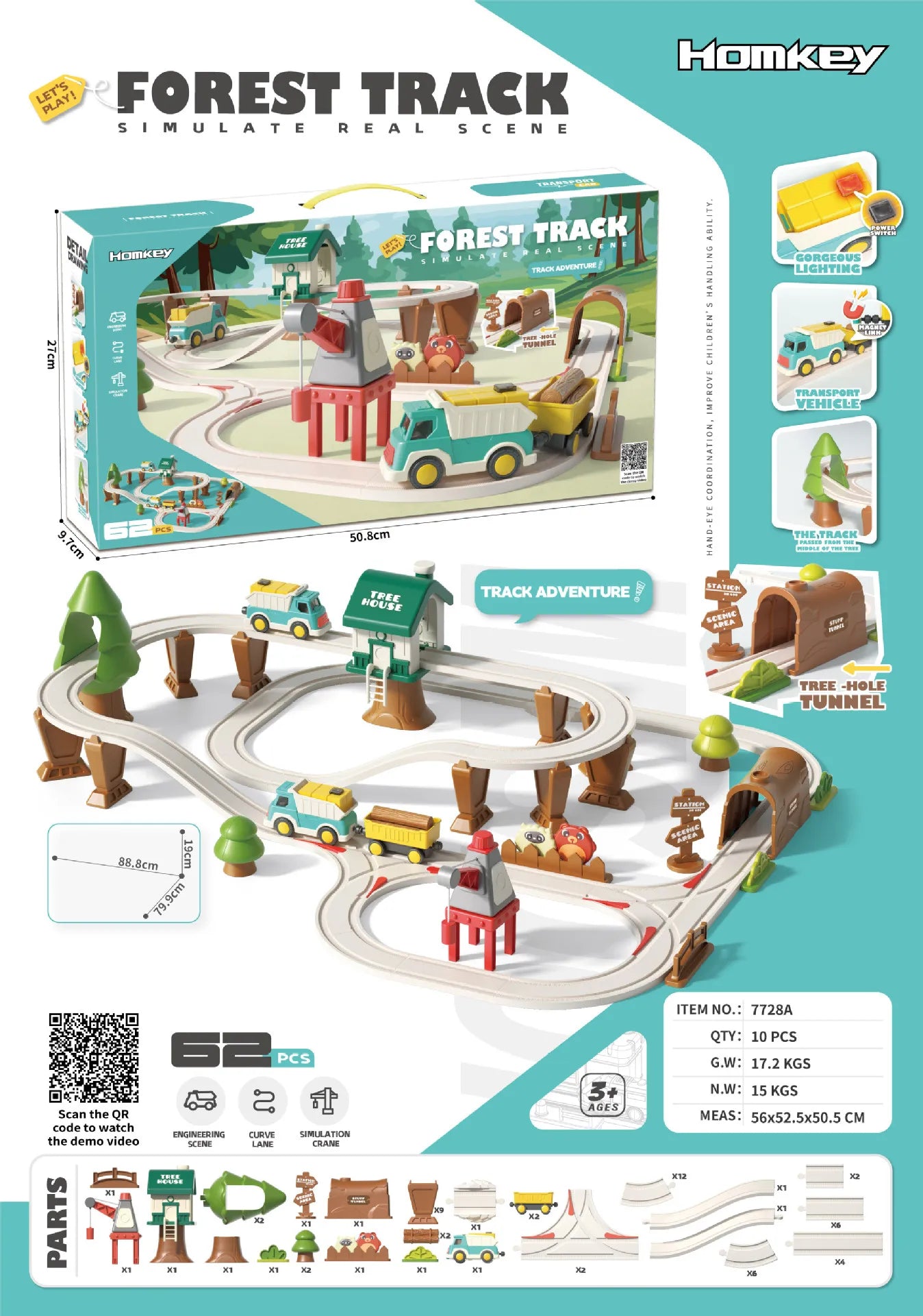 Educational Adventure Track Car Plastic Rolling Ball Engineering Adventure Toy for Kids