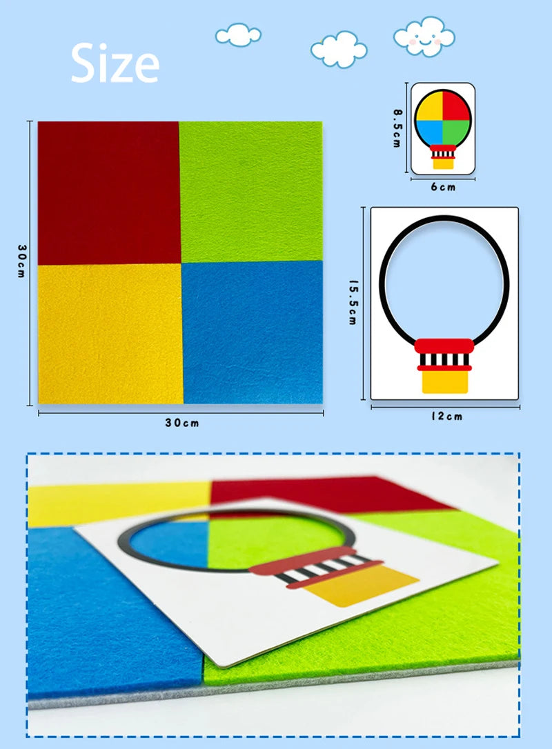 Montessori Didactic Material DIY Math Toy Color Shape Puzzle Matching Game Children Early Educational Learning Toy Teaching Aids