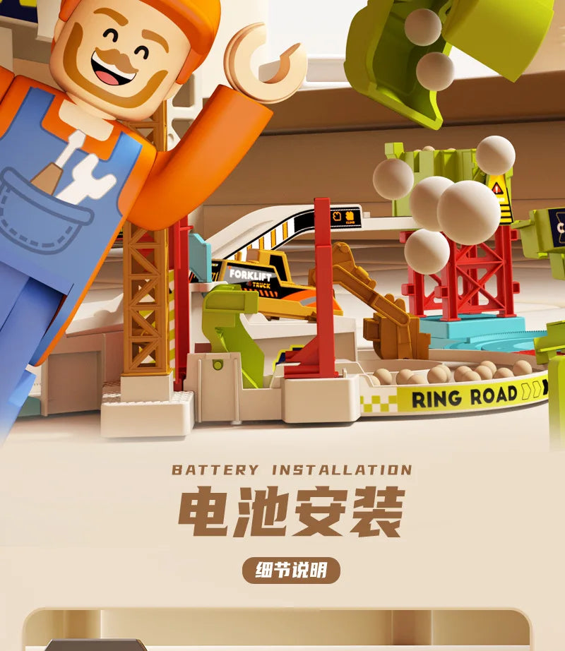 Educational Adventure Track Car Plastic Rolling Ball Engineering Adventure Toy for Kids