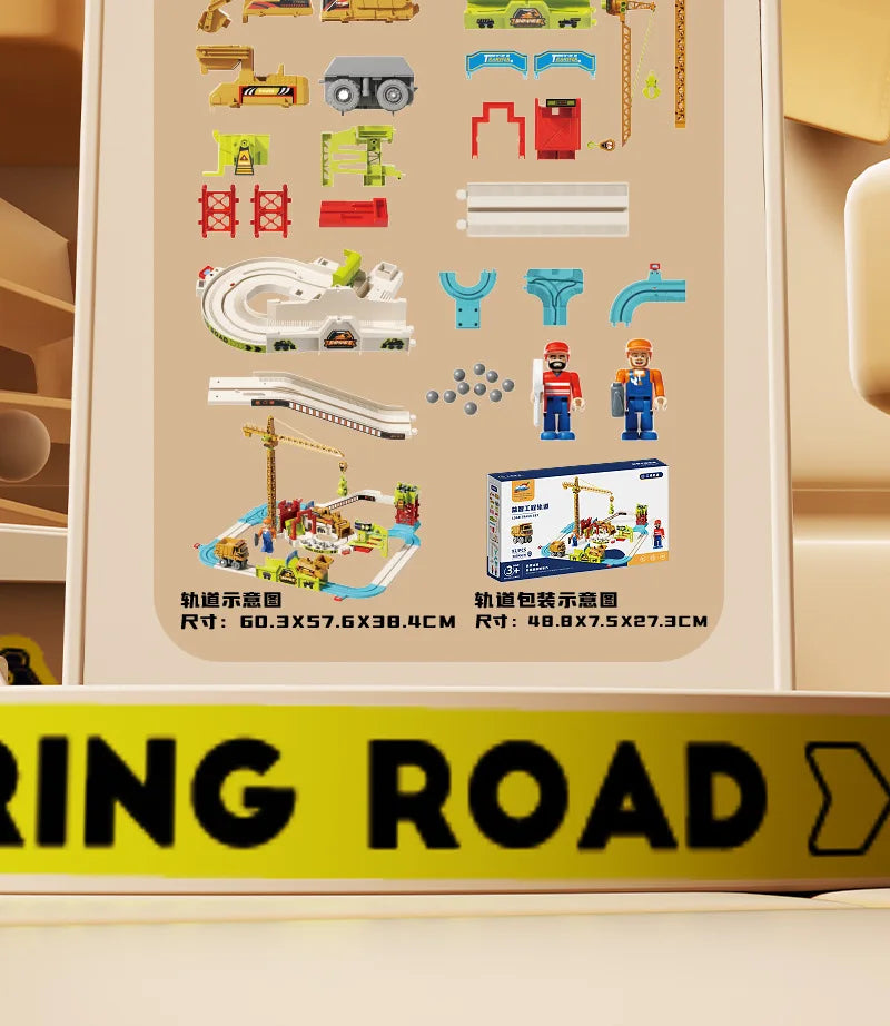 Educational Adventure Track Car Plastic Rolling Ball Engineering Adventure Toy for Kids