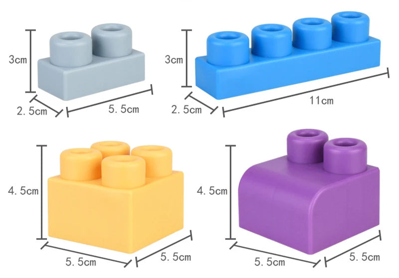 Baby Rubber Big Size Particle Bricks Toys DIY Building Blocks Big Brick Early Educational Large Soft Bricks Toy Bath For Toddler