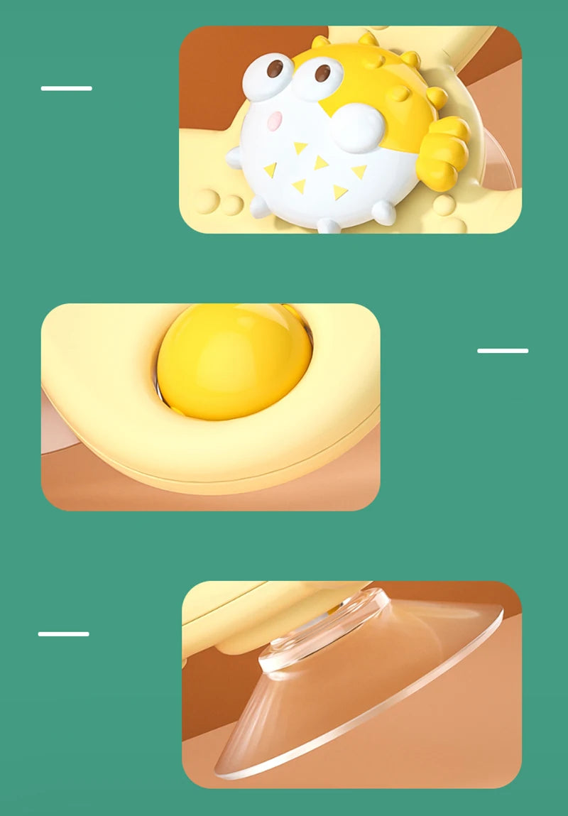 Montessori Baby Bath Toys Boy Children Bathing Sucker Spinner Suction Cup Toy For Kids Funny Child Rattles Teether Toddler Gifts