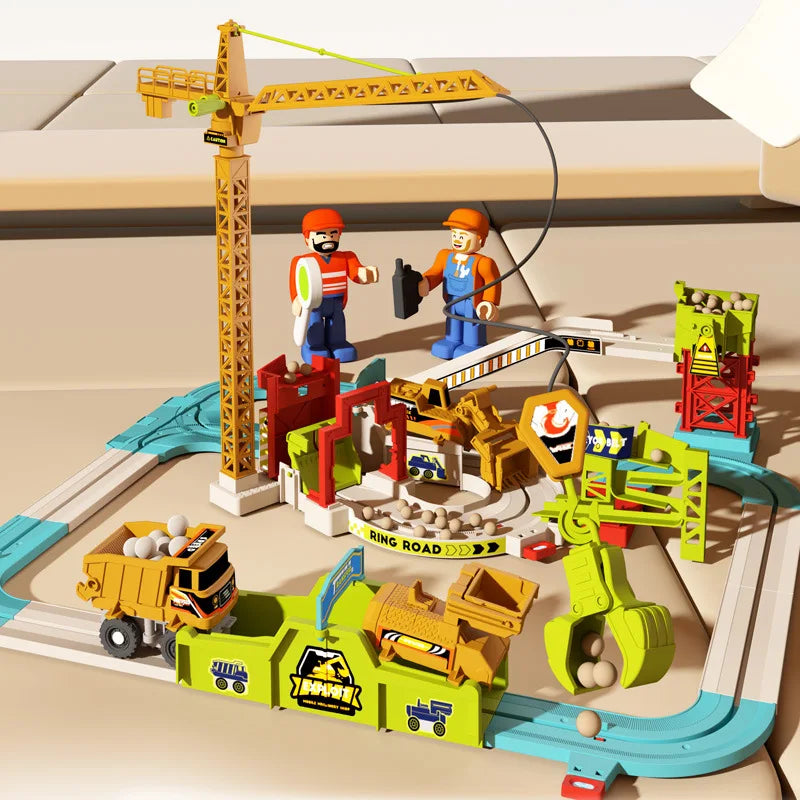 Educational Adventure Track Car Plastic Rolling Ball Engineering Adventure Toy for Kids